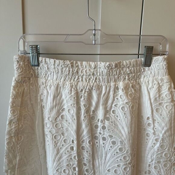 NWT Andie Swim The Mona Eyelet Scalloped‎ Pull On Skirt Coconut White sz M - Picture 8 of 10